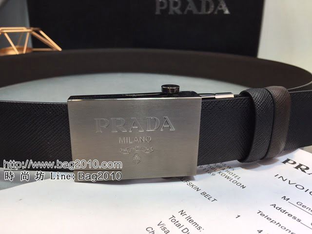 PRADA男士皮帶 普拉達經典Prada標識雙面穿腰帶  jjp2059